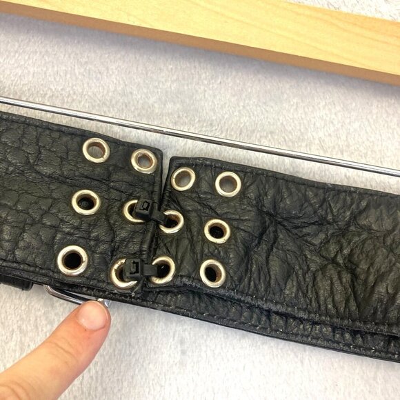 Leather Club Chaps Mens Large L Black Motorcycle Adjustable Belt Zip Side Snap - Picture 5 of 16